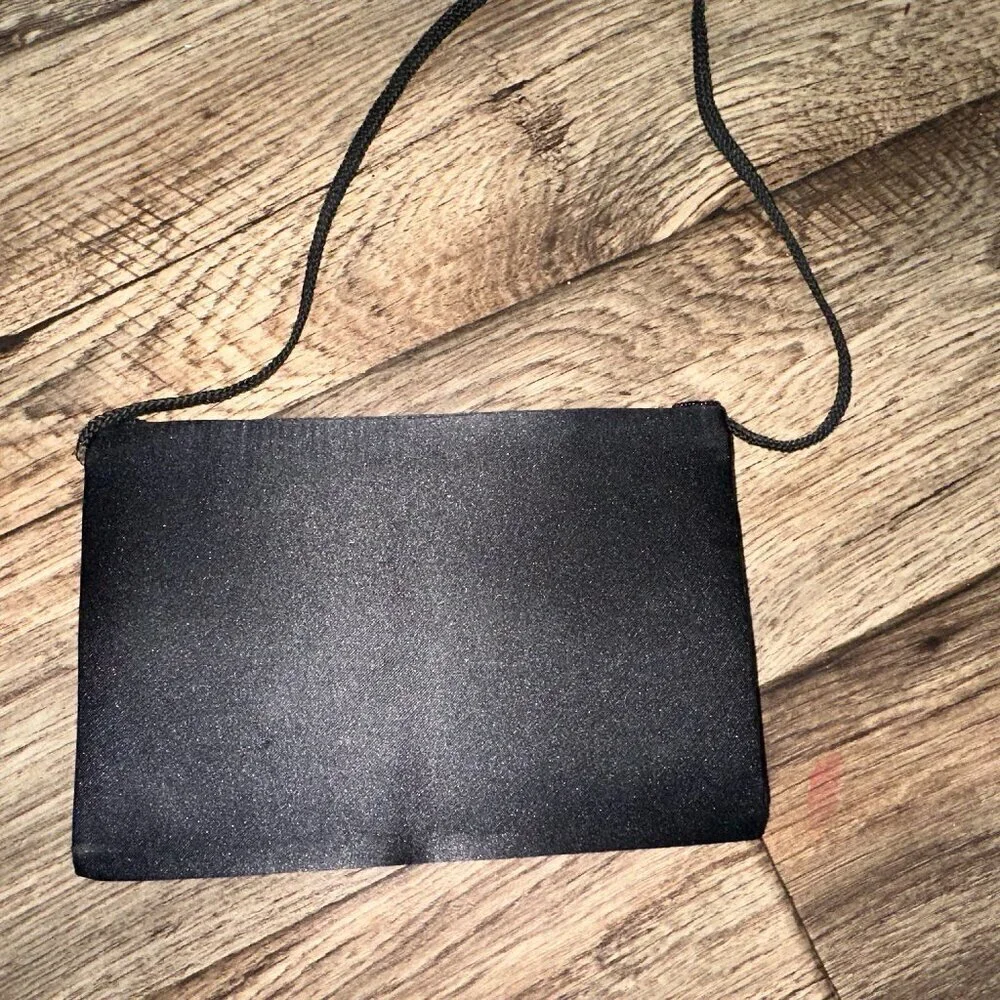 Black Silk Sequin Small Crossbody Bag